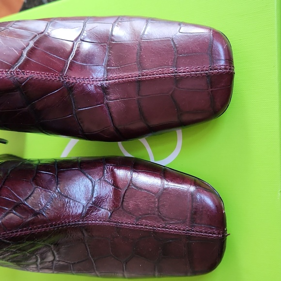 Sam Edelman Codie 2 Boots Red Bordeaux Burgundy Croc Size 9.5 - Picture 2 of 14